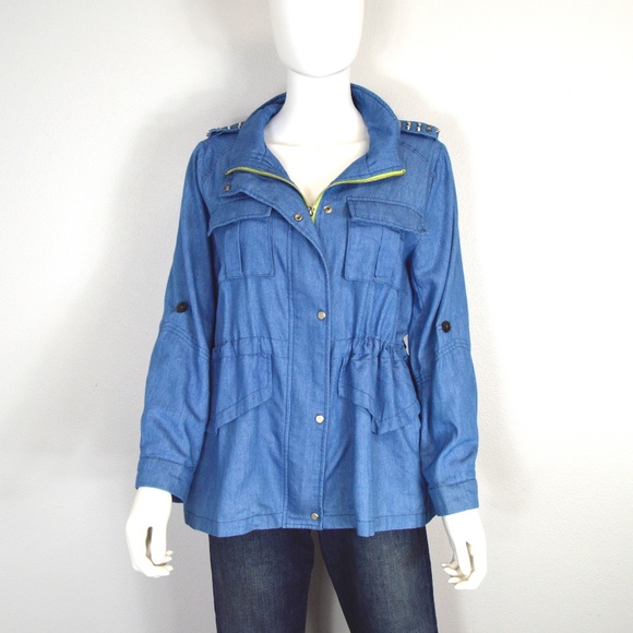 Korean Styled Lime Green and Jean Jacket - Picture 1 of 5